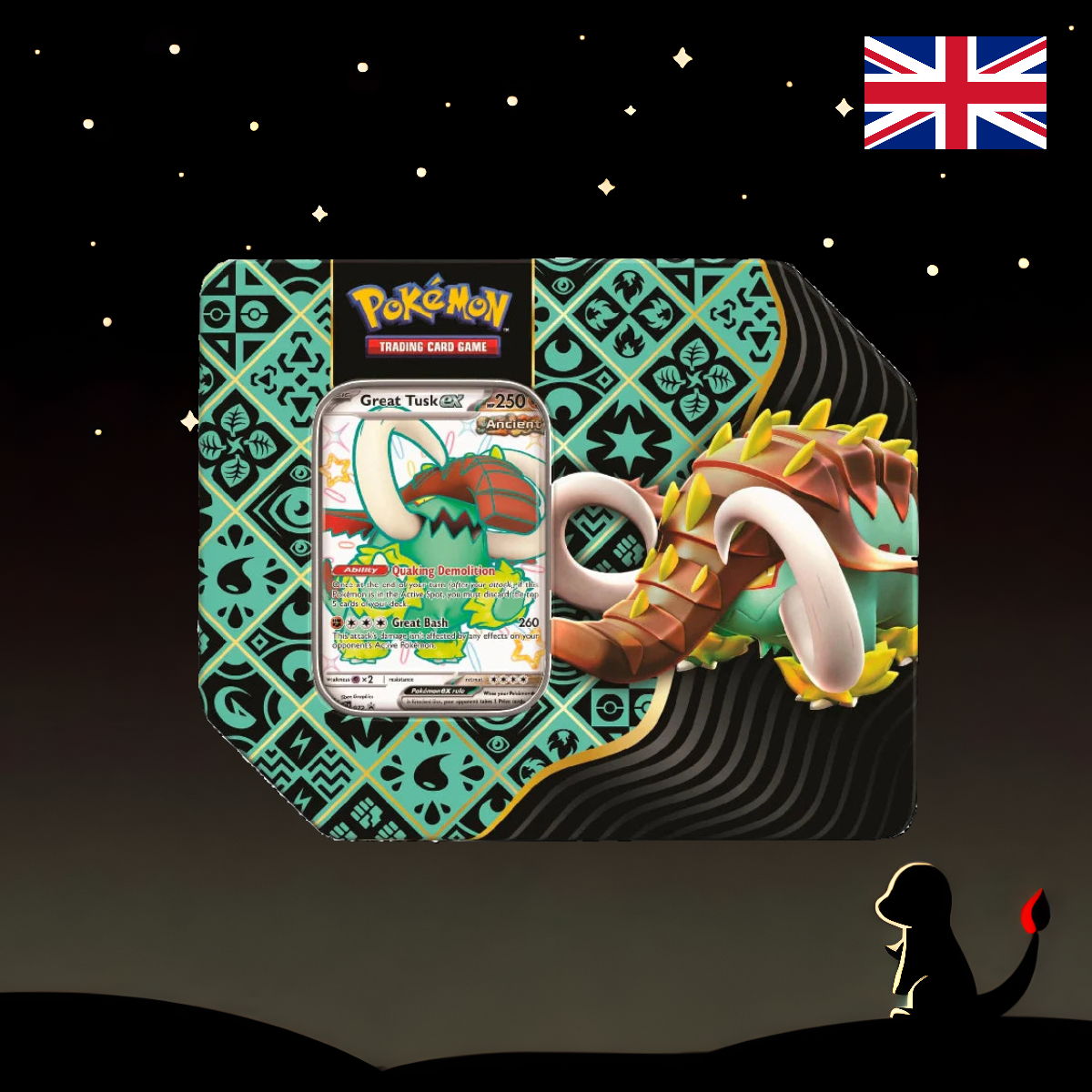 Paldean Fates US Tin (enthält 5 Booster) EN
